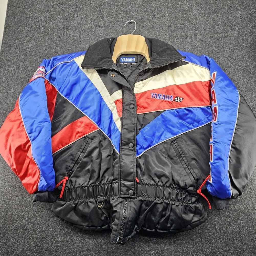 Vintage Yamaha Snowmobile Jacket Red White Blue Women Lg Streetwear 80s 90 Retro